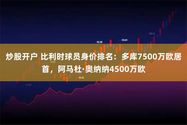炒股开户 比利时球员身价排名：多库7500万欧居首，阿马杜·奥纳纳4500万欧